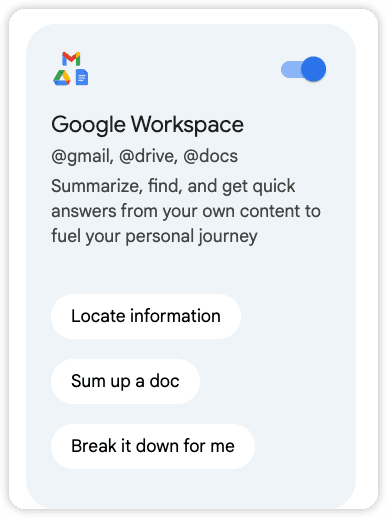 Google Bard workspace extensions